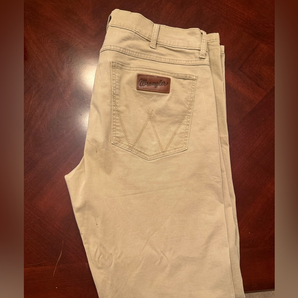 Wrangler Slim Straight Tan Pants 34x34